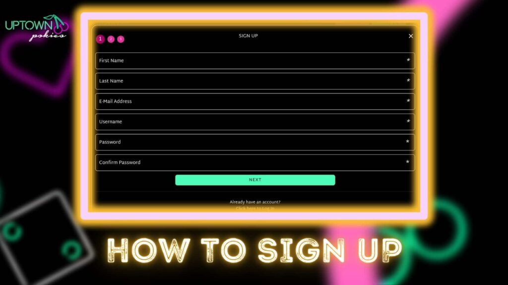 How to sign up at Uptown Pokies AU
